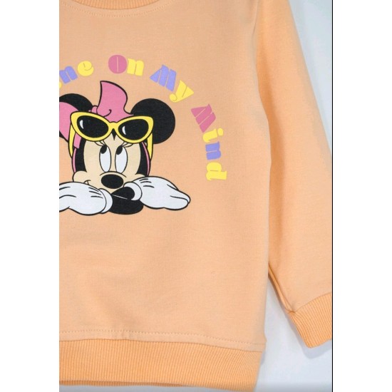 Детска памучна блуза в праскова  Мини Маус