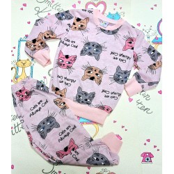Детски леко ватиран комплект в розово Котките Детски леко ватиран комплект в розово Котките