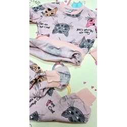 Детски леко ватиран комплект в розово Котките Детски леко ватиран комплект в розово Котките