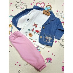 Бебешки комплект с дънково яке/сако Citty Baby Бебешки комплект с дънково яке/сако Citty Baby