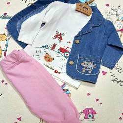 Бебешки комплект с дънково яке/сако  Citty Baby