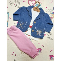 Бебешки комплект с дънково яке/сако  Citty Baby