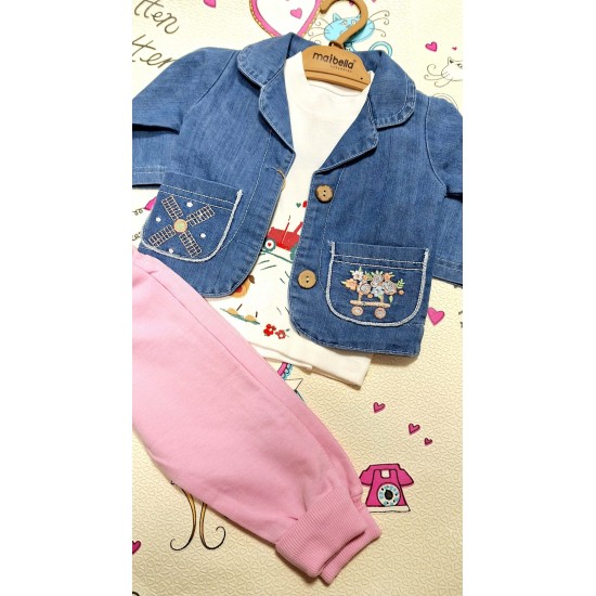 Бебешки комплект с дънково яке/сако  Citty Baby