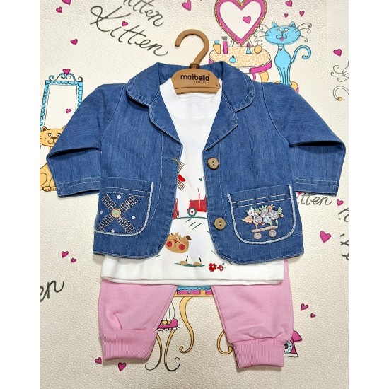 Бебешки комплект с дънково яке/сако  Citty Baby