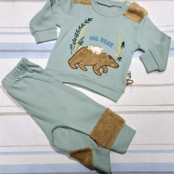 Бебешки комплект в зелено  Мечок
