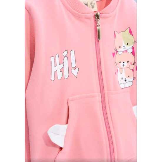 Детски розов суичър с котета