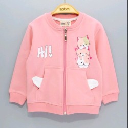 Детски розов суичър с котета Детски розов суичър с котета