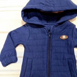 Бебешки суичър в тъмносиньо с качулка