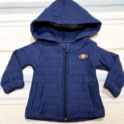 Бебешки суичър в тъмносиньо с качулка