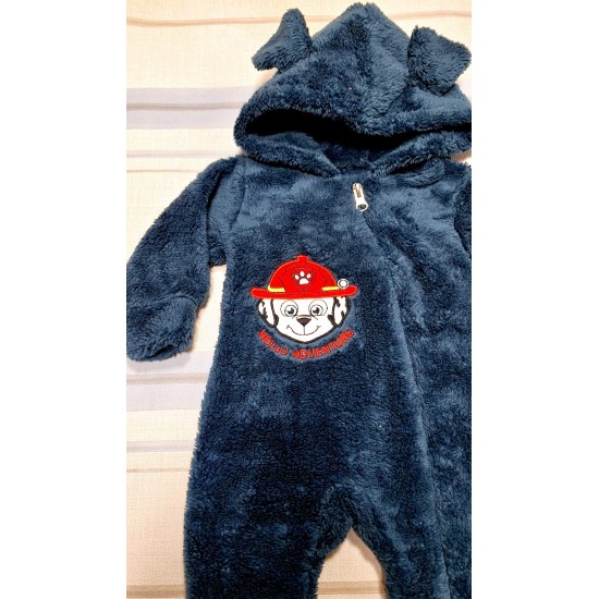 Бебешки пухкав есенно пролетен гащеризон в тъмносиньо  Пес патрул