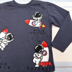Детска блуза в тъмносиньо Космонавти и ракети Детска блуза в тъмносиньо Космонавти и ракети