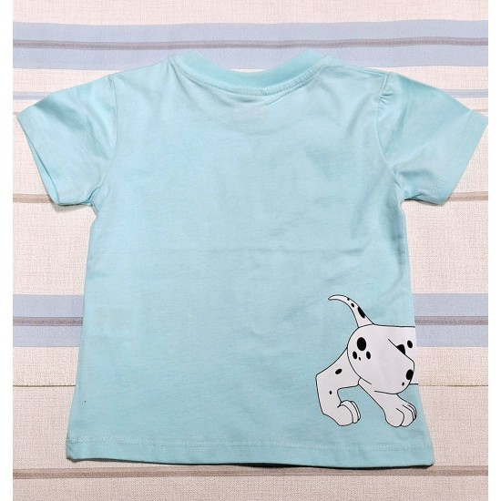 Детска тениска в светло синьо с далматинец и мече