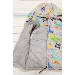 Детски преходен шушляков елек с качулка  Динозаври