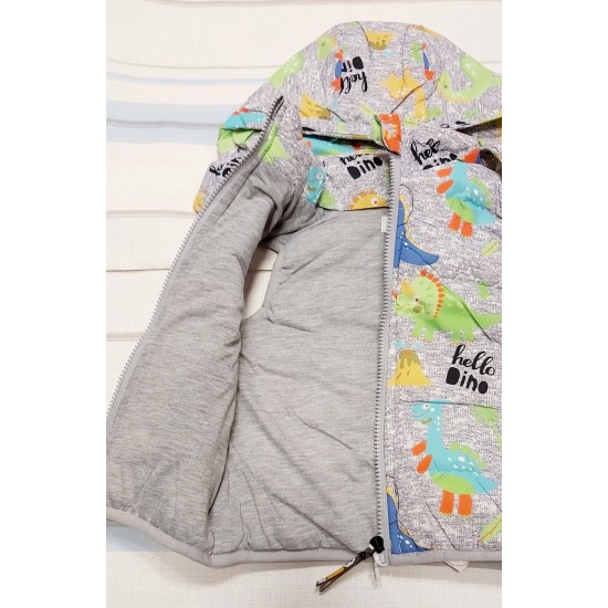 Детски преходен шушляков елек с качулка ,,Динозаври Детски преходен шушляков елек с качулка ,,Динозаври