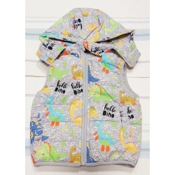 Детски преходен шушляков елек с качулка Динозаври Детски преходен шушляков елек с качулка Динозаври