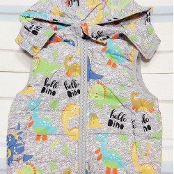 Детски преходен шушляков елек с качулка Динозаври Детски преходен шушляков елек с качулка Динозаври