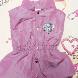 Детски шушляков елек в лилаво с лека вата  Сърчице