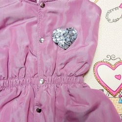 Детски шушляков елек в лилаво с лека вата  Сърчице