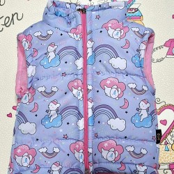 Бебешки шушляков елек в лилаво и розово  Еднорози