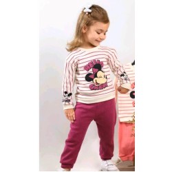 Бебешки много мек комплект в бяло и бордо с Мини Маус