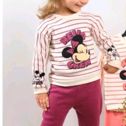 Бебешки много мек комплект в бяло и бордо с Мини Маус Бебешки много мек комплект в бяло и бордо с Мини Маус