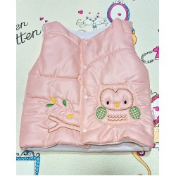 Бебешки шушляков олекотен елек в прасковено розово  Бухалче