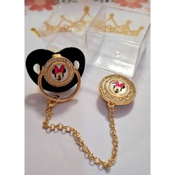 Луксозен биберон залъгалка с клипс в кутия  Мини Маус