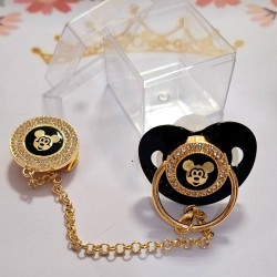 Луксозен биберон залъгалка с клипс Мики Маус Луксозен биберон залъгалка с клипс Мики Маус