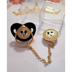 Луксозен биберон залъгалка с клипс Мики Маус Луксозен биберон залъгалка с клипс Мики Маус