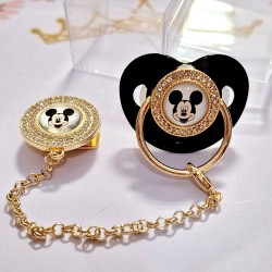 Луксозен биберон залъгалка с клипс Мики Маус Луксозен биберон залъгалка с клипс Мики Маус