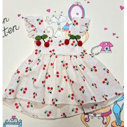 Бебешка лятна памучна рокля Черешки Бебешка лятна памучна рокля Черешки