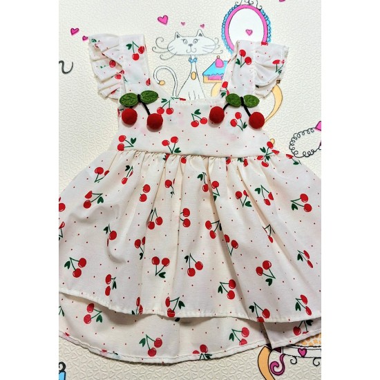 Бебешка лятна памучна рокля ,,Черешки Бебешка лятна памучна рокля ,,Черешки