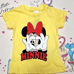 Детски летен комплект с дънкова пола и тениска с Мини Маус