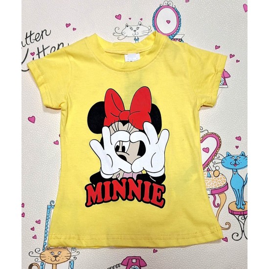 Детски летен комплект с дънкова пола и тениска с Мини Маус