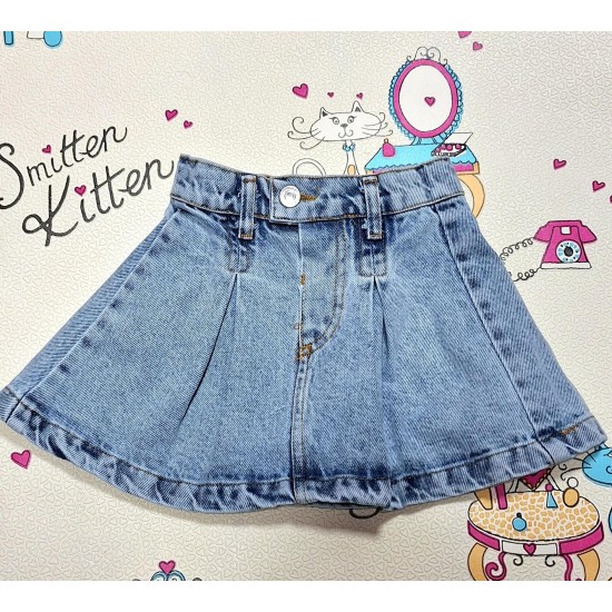 Детски летен комплект с дънкова пола и тениска с Мини Маус