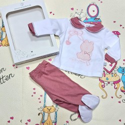 Луксозен италиански бебешки комплект с коте в кутия Луксозен италиански бебешки комплект с коте в кутия