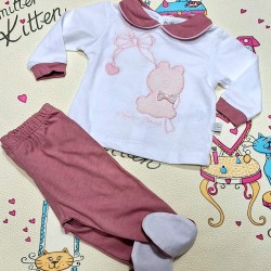 Луксозен италиански бебешки комплект с коте в кутия