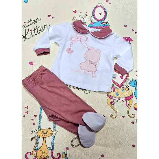 Луксозен италиански бебешки комплект с коте в кутия