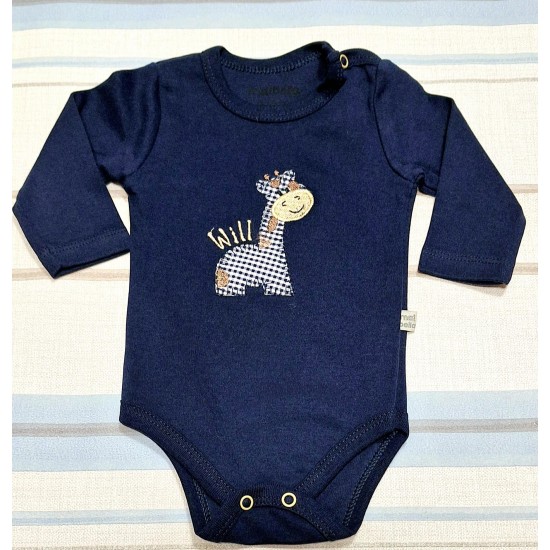 Бебешко боди в тъмносиньо ЖИРАФЧЕ Бебешко боди в тъмносиньо ЖИРАФЧЕ