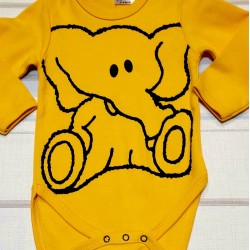 Бебешко памучно боди в жълто СЛОНЧЕ