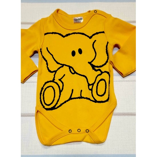 Бебешко памучно боди в жълто СЛОНЧЕ Бебешко памучно боди в жълто СЛОНЧЕ