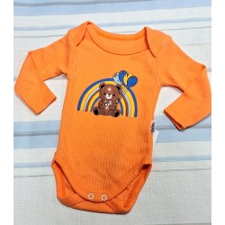 Бебешко боди в оранжево Мечо с балони
