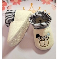 Бебешки памучни буйк/ чорап в бяло ДОГИ