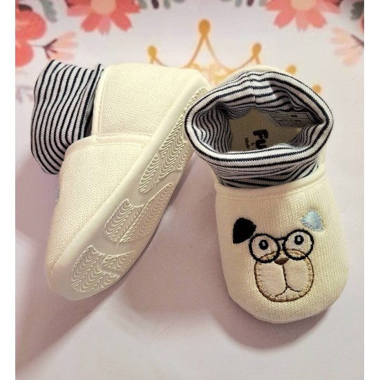 Бебешки памучни буйк/ чорап в бяло ДОГИ