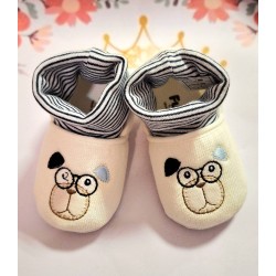 Бебешки памучни буйк/ чорап в бяло ДОГИ