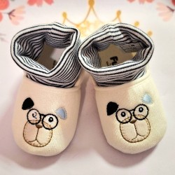 Бебешки памучни буйк/ чорап в бяло ДОГИ