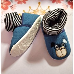 Бебешки памучни буйк/ чорап в синьо  ДОГИ