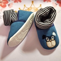 Бебешки памучни буйк/ чорап в синьо  ДОГИ