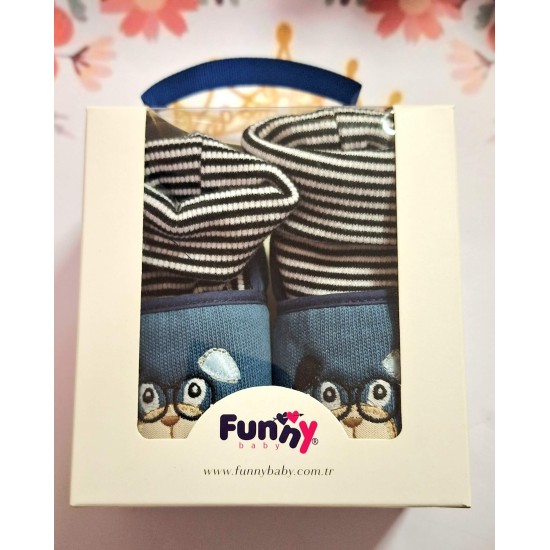 Бебешки памучни буйк/ чорап в синьо ДОГИ Бебешки памучни буйк/ чорап в синьо ДОГИ