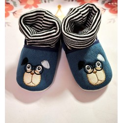 Бебешки памучни буйк/ чорап в синьо  ДОГИ